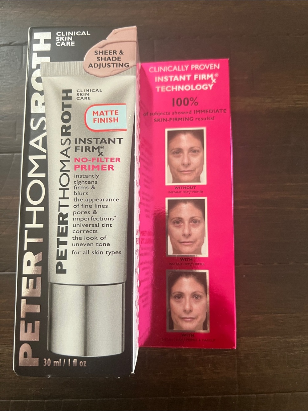 Peter Thomas Roth Instant Firmx No-Filter Primer — Pink and Silver Packaging